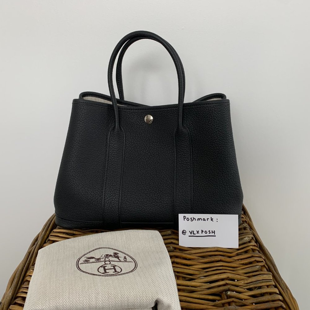 HERMES Garden Party 30 Black Negonda Brand New
